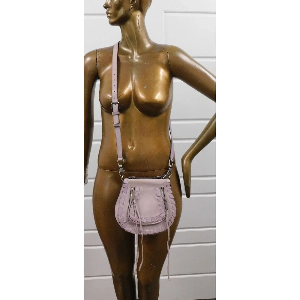 Rebecca Minkoff Vanity‎ Saddle Leather Crossbody Hand Bag Women Violet Purple